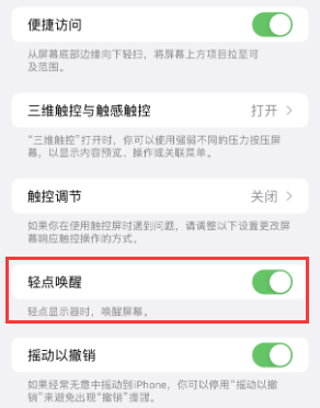 秦都苹果授权维修站分享iPhone轻点无法唤醒怎么办